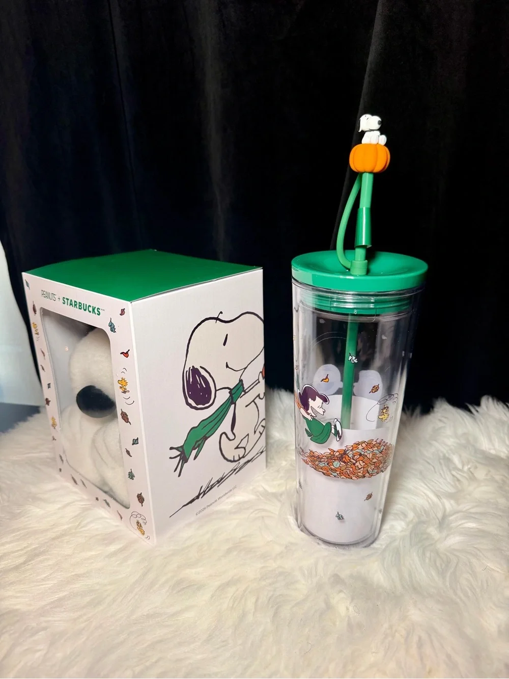 Starbucks Peanuts Snoopy Plush & Fall Tumbler Set
